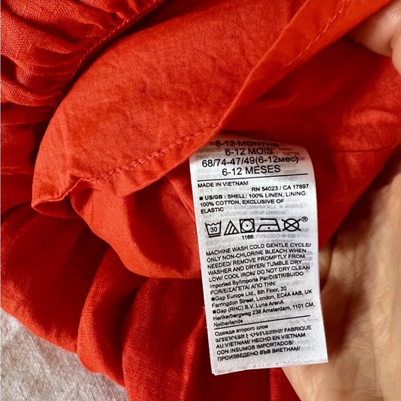 Banana Republic Baby Charlize Linen Dress with Bloomers- Red, 6-12m - Picture 15 of 15